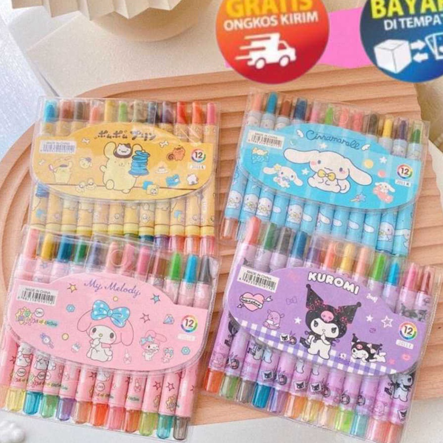 

KI3 SANDBOX KP184 KRAYON PUTAR PANJANG 12 WARNA KRAYON SEKOLAH KRAYON ANAK CRAYON PUTAR PANJANG 12 WARNA ROLLING CRAYON OIL PASTEL KRAYONLUCUSTATIONARY