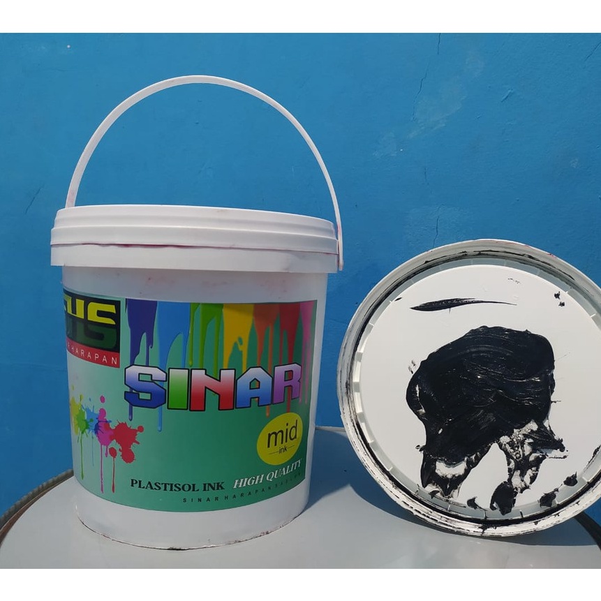 

KF7 plastisol MID sinar harapan sablon warna hitam kemasan 5kg