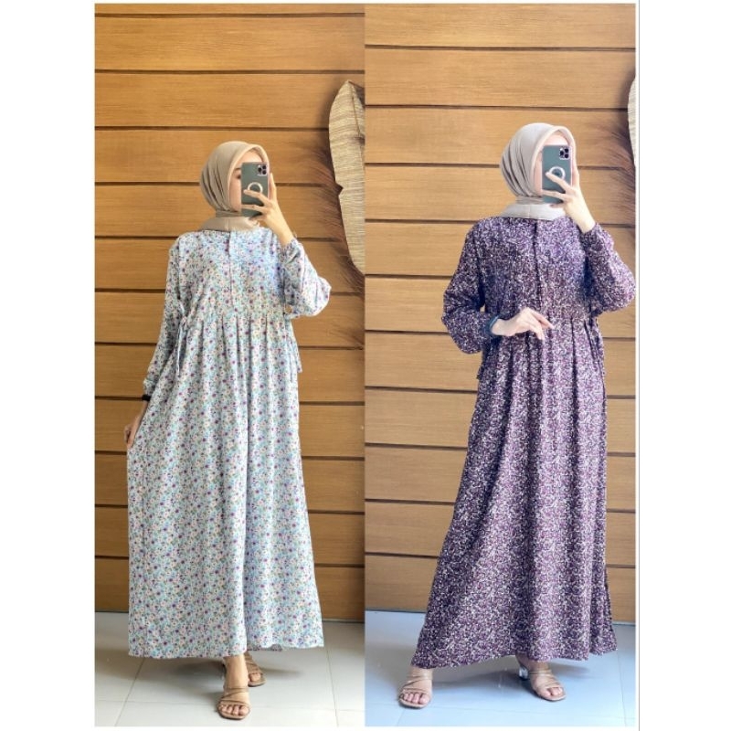 Gamis Motif Bunga Kecil Gamis Ruffle Gamis Busui Dress Busui Dress Gamis Busui Gamis Susun Gamis Mot