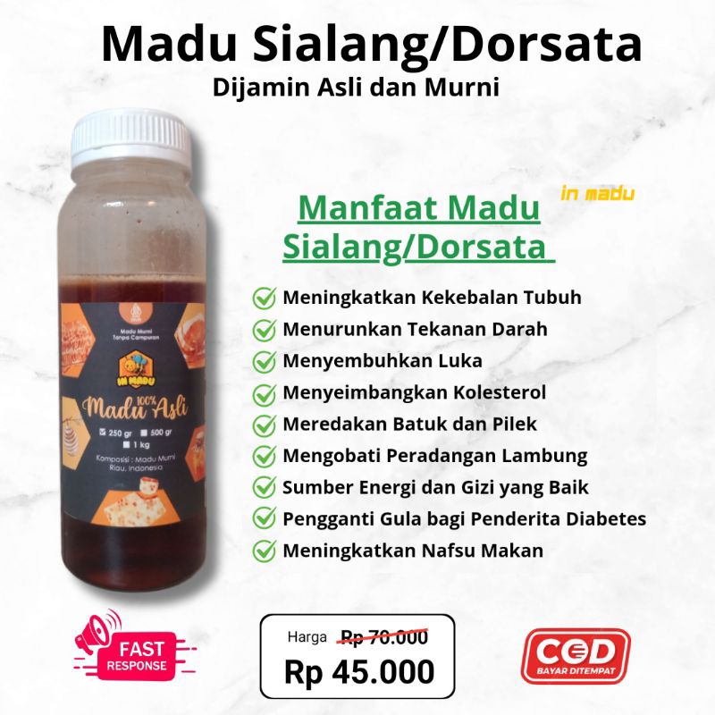 

Madu Hutan Liar Apis Dorsata Riau 250 gram