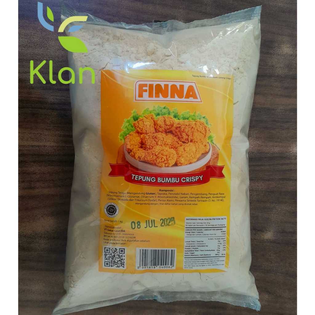 

FINNA TEPUNG BUMBU KRISPI/ TEPUNG CRISPY/ TEPUNG BUMBU SERBAGUNA/ TEPUNG AYAM GORENG 1KG