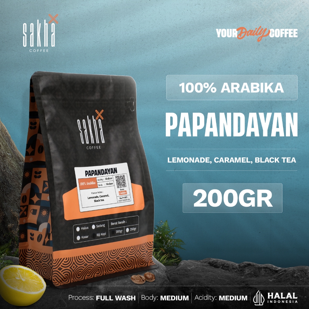 

Kopi Arabika Papandayan Arabica Coffee Roast Beans Sakha Roastery 200gr Biji Bubuk