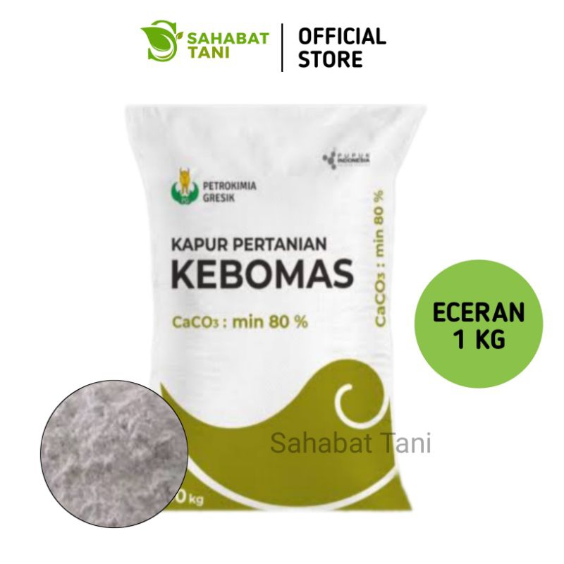 Pupuk Kapur Pertanian Kebomas Kemasan Repack Eceran 1 Kg