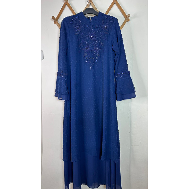 Preloved Baju Gamis Biru Elektrik