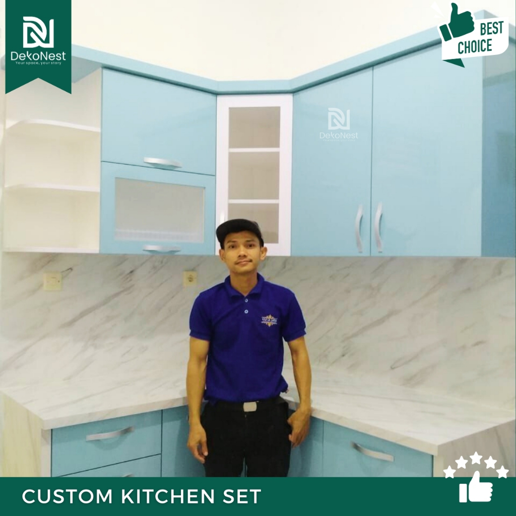 Dekonest Kitchen Set Bawah Kompor Wastafel Minimalis Estetik HPL TACO Multiplek Plywood Cat Duco