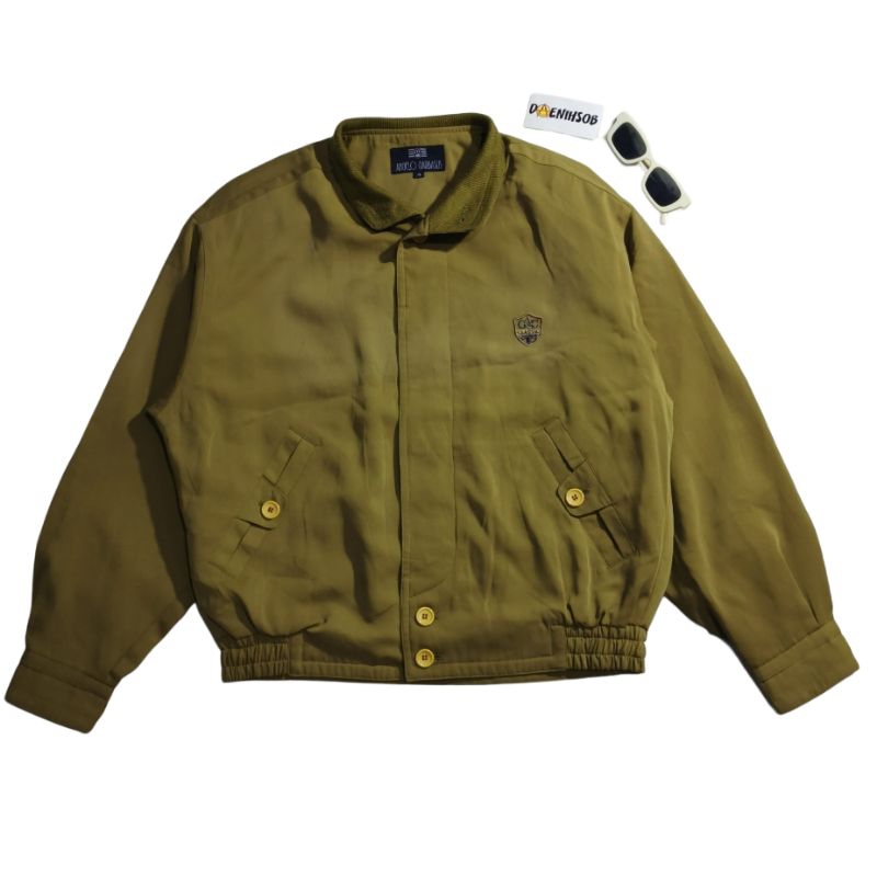 Jaket Angelo Garbasus casual work vintage vtg bomber flight boxy olive