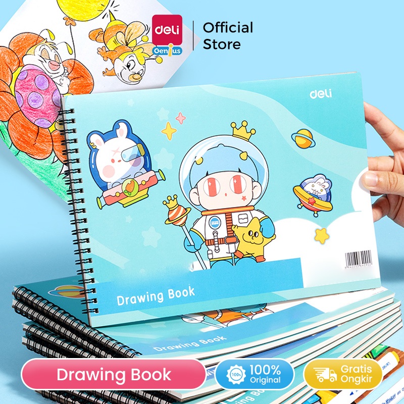 

Deli Drawing Book / Buku Gambar 20 lembar Buku Spiral Kertas Tebal BE50X
