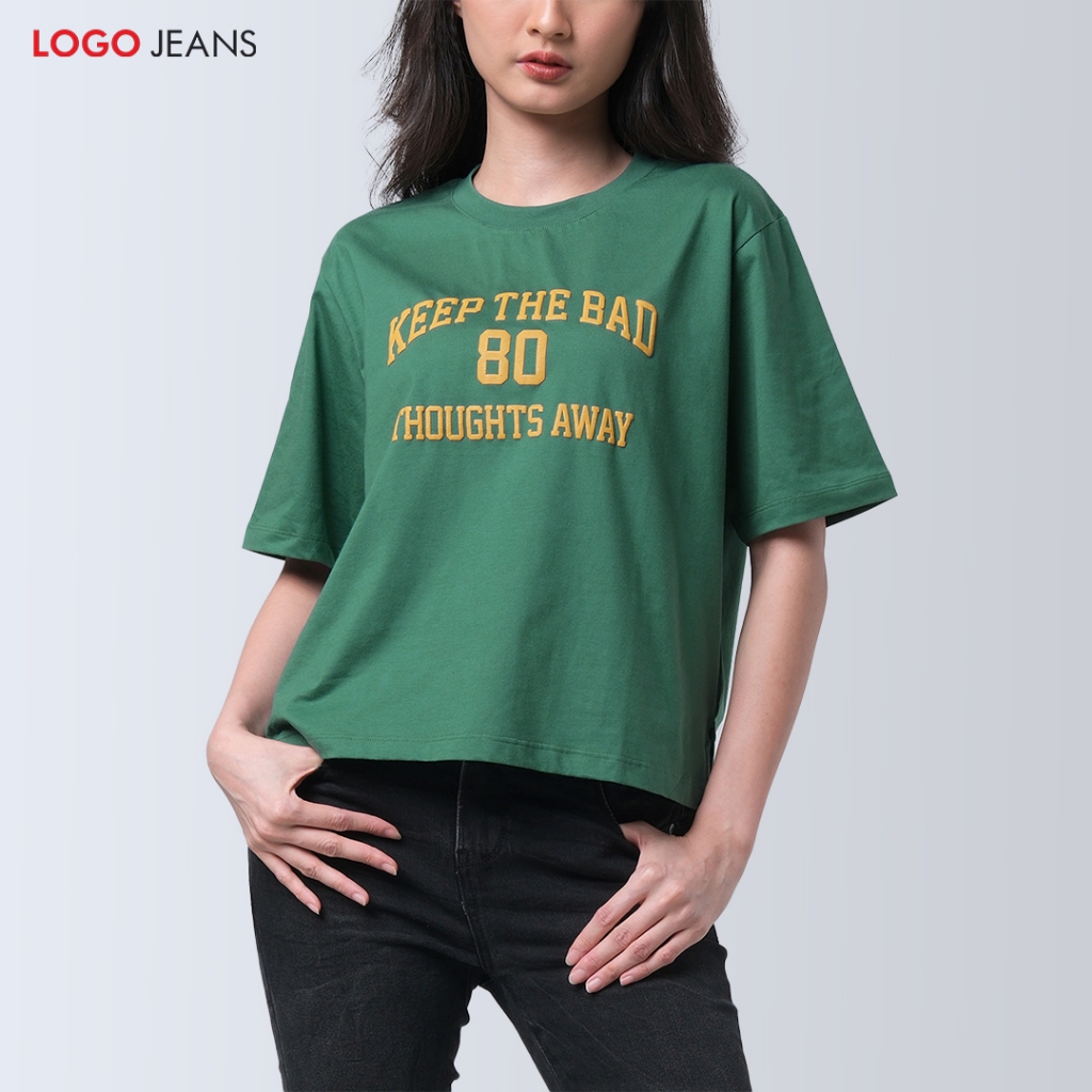 Logo Jeans Kaos Wanita Regular Jovanka Green 12807L4GN