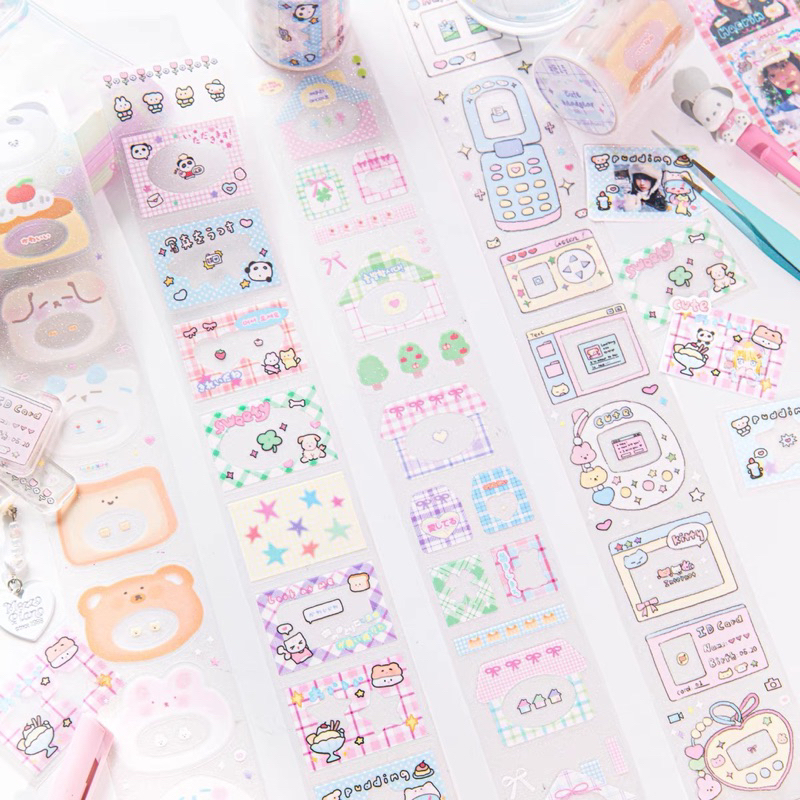 

sticker roll frame hewan lucu electronic dekorasi journal readystock B1930