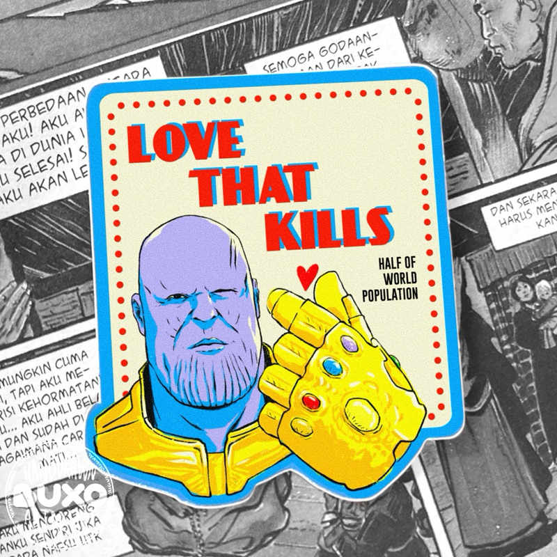 

buxo - THANOS AVENGERS vinyl sticker premium waterproof - quote joke meme lucu aesthetic y2k aksesoris laptop hp motor helm suitcase