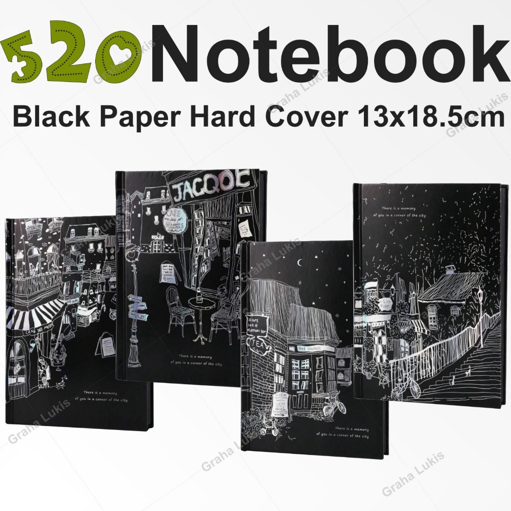

52 Notebook Black Paper Hard Cover 13x185mm