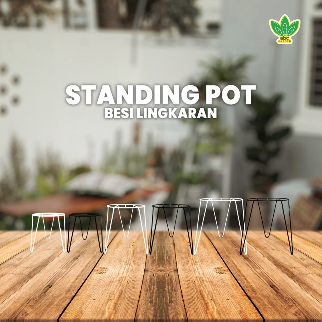 Standing Pot Besi Lingkaran - Rak Untuk Pot