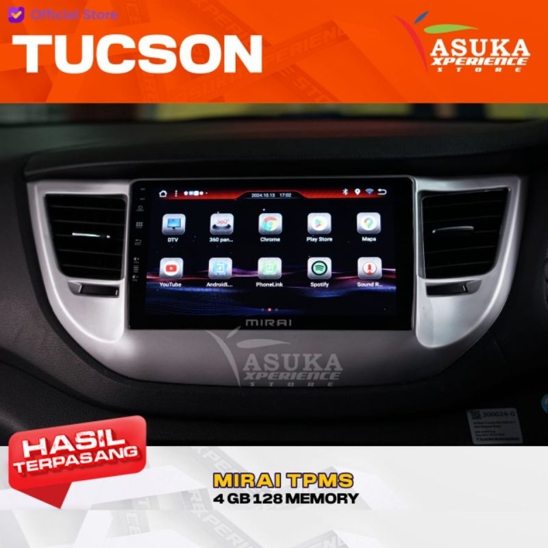 HYUNDAI TUCSON HEADUNIT ANDROID MIRAI TPMS 4/128 GB BARANG BARU BERGARANSI