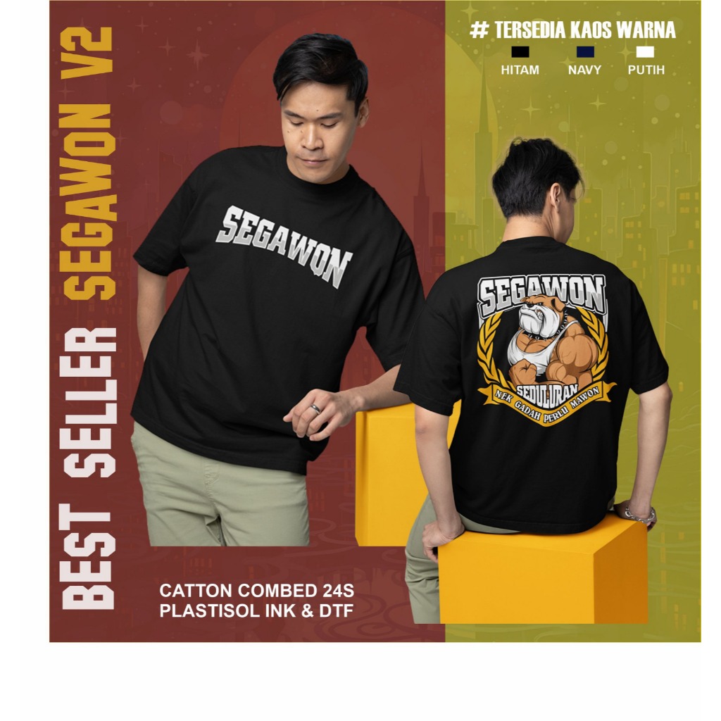 Bossablonn Kaos Kata Lucu Kaos Segawon Kaos Anjing Lucu Kaos jawa pride Kaos Pria Katun 24s