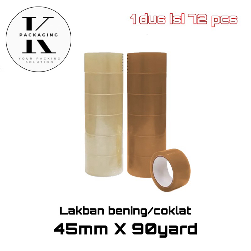 

Lakban Bening Coklat 45 mm x 100yard Tebal Termurah-INSTANT GRAB GOJEK JNT JNE