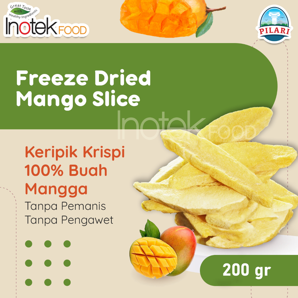

FREEZE DRIED MANGO SLICE @200GR - BUAH MANGGA IRIS ASLI