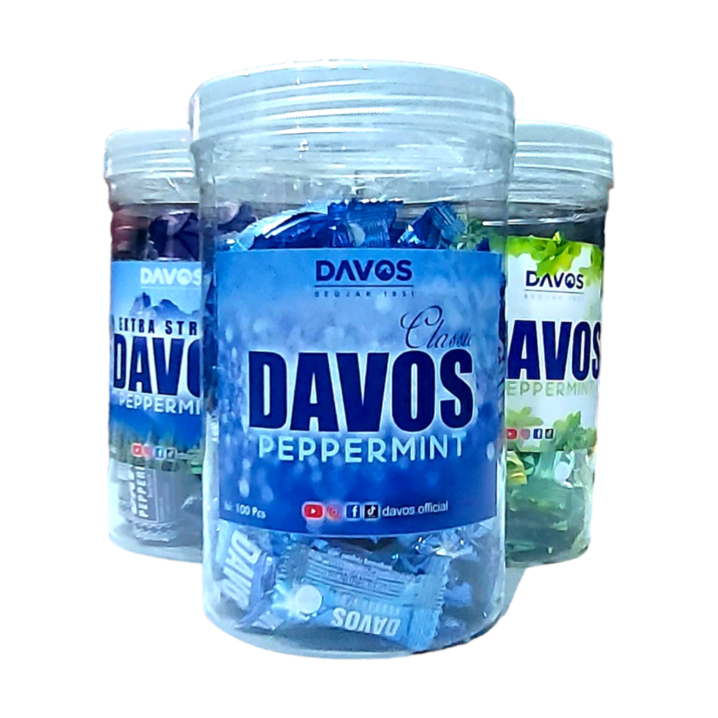 

Permen DAVOS Classic PEPPERMINT Toples isi 100pcs