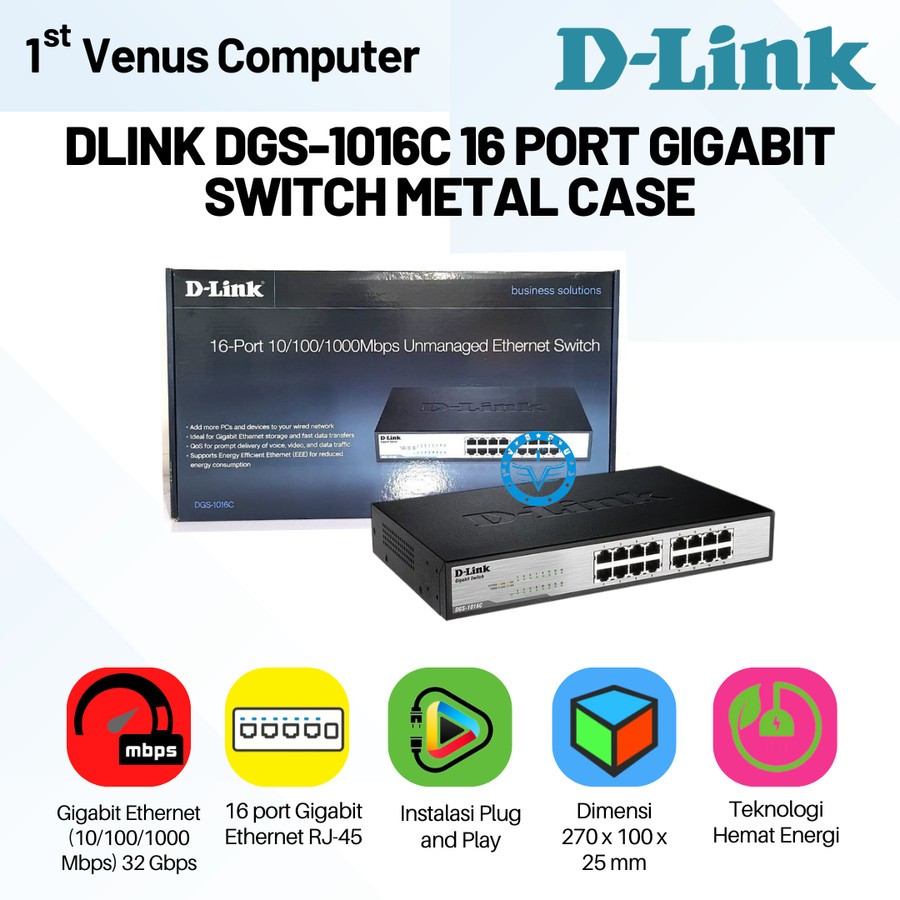D-Link DGS-1016C Gigabit Switch 16-Port DLINK DGS1016C 16 Port / NET05-DL