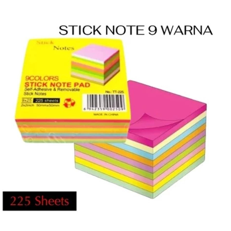 

MEMO STICKY NOTES WARNA WARNI / STICK NOTE 9 WARNA /KERTAS CATATAN TEMPEL