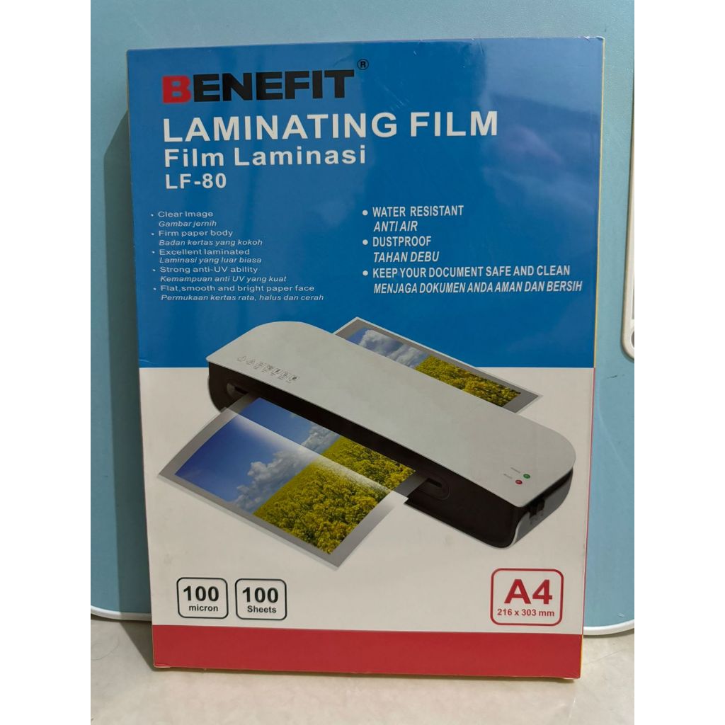 

Kertas Laminating Film Benefit / Film Laminasi Benefit A4/F4 100Micron