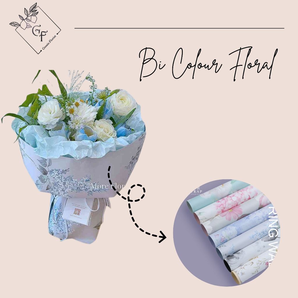 

FLOWER BI COLOR FLOWER WRAPPING CELLOPHANE 2 TONE DUA WARNA 60x60CM KERTAS BUKET TEBAL