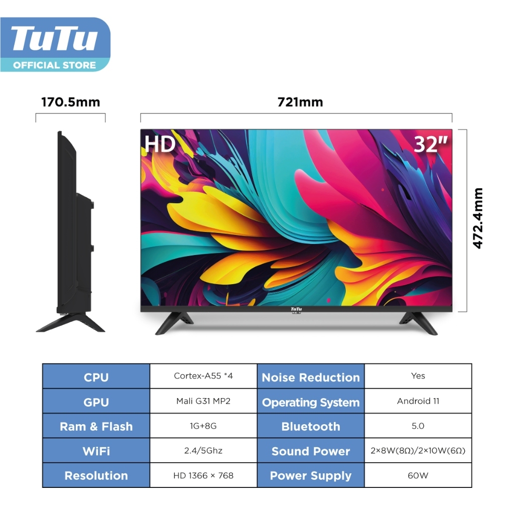 Led Tv 32inch TUTU IDTT32G01 ANDROID TV