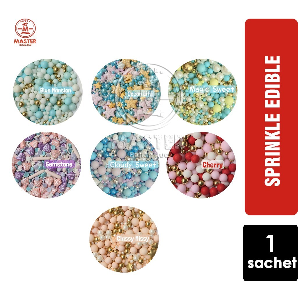 Sprinkle Edible Party / Topping Confetti /  Dekorasi Kue Tart [1 PCS]