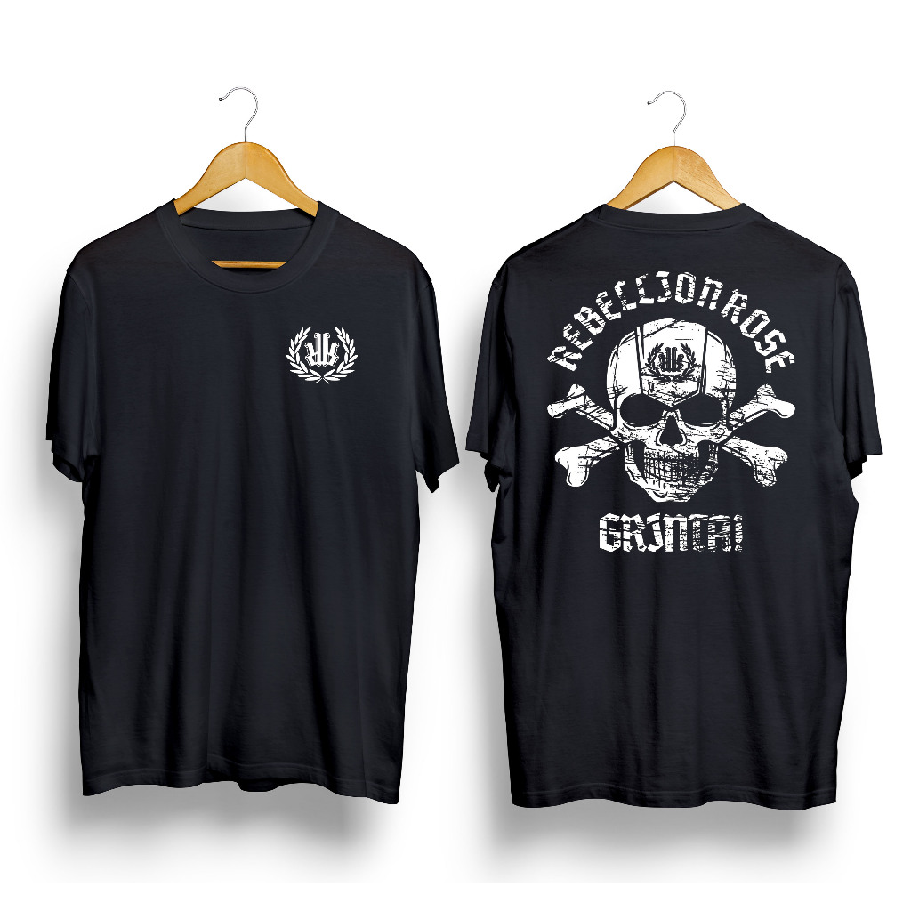 Kaos Band Rebellion Rose Grinta | Baju Music Rebellion Rose | Atasan Pria Rebellion Rose | Kaos Reba