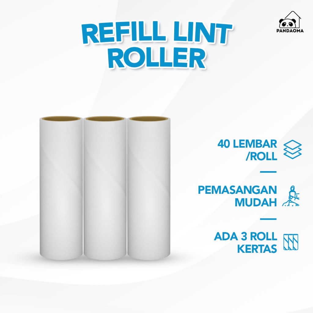 Pandaoma Refill Lint Roller 2in1 Pembersih Bulu Hewan Penghilang Debu
