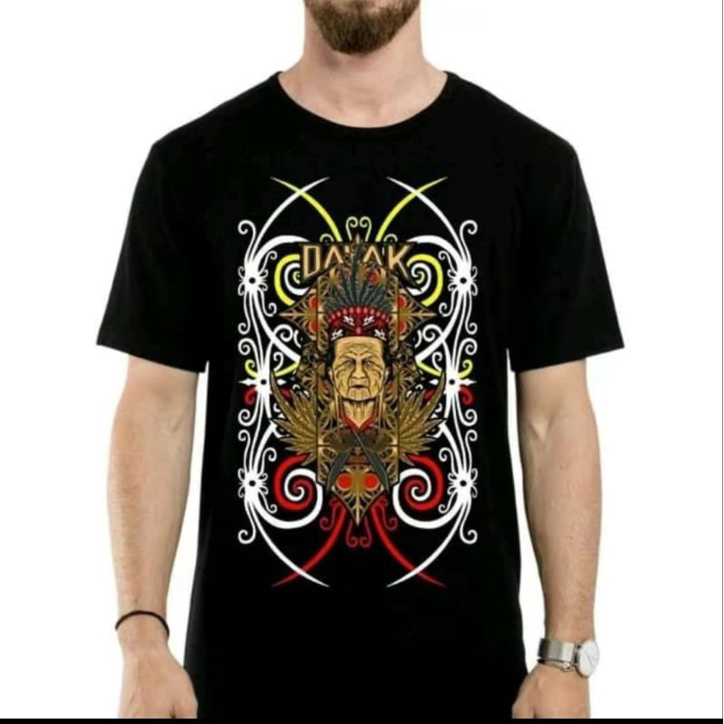 KAOS DAYAK CORAK UKIRAN DAYAK PEREMPUAN