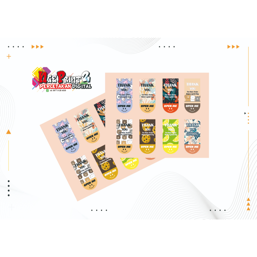 

STICKER THANK YOU OPEN ME {ISI 100PCS}