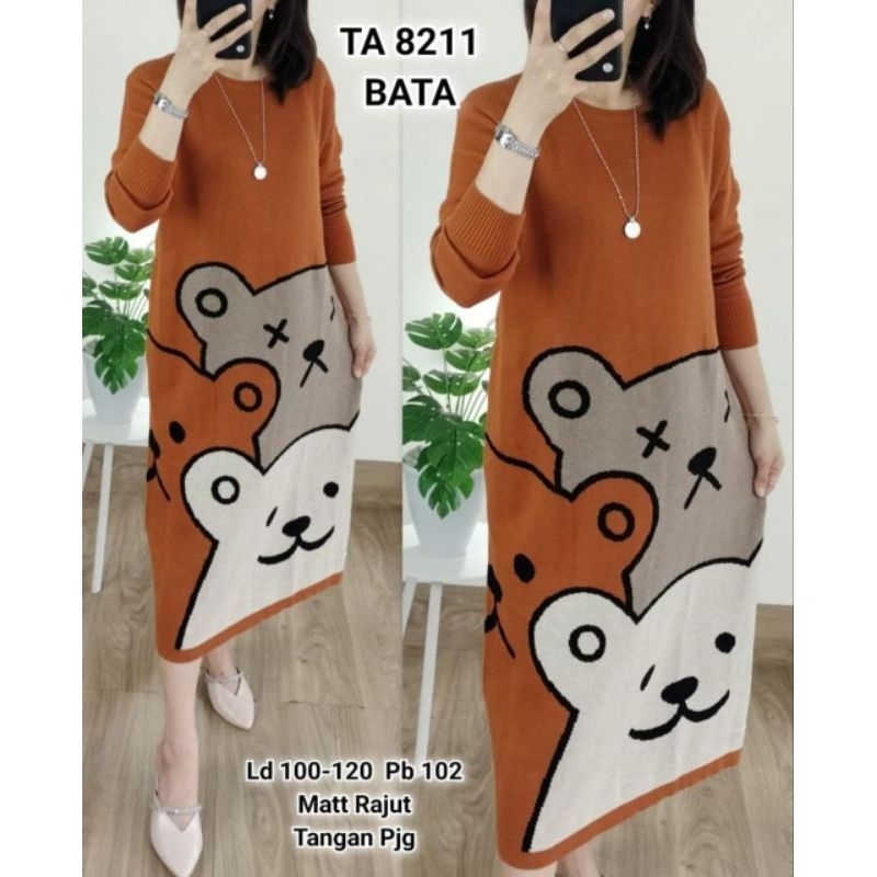 REALPICT Baju Atasan Muslim Wanita / Tunik Muslimah / Tunik Wanita Rajut Import/Long tunik Jumbo/Dre