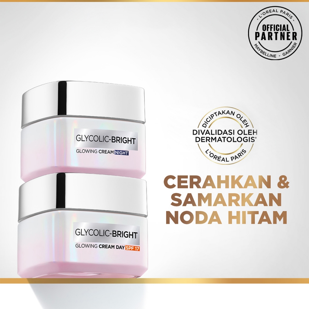 L'Oreal Paris Glycolic Bright Glowing - Day, Night Cream, Facial Wash & Serum - Skincare Glyco Lorea