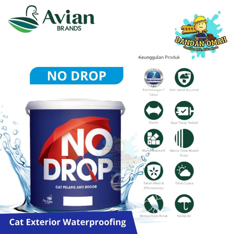 Cat Tembok Eksterior & Interior / Waterproof / Avian No Drop / Kemasan 4kg