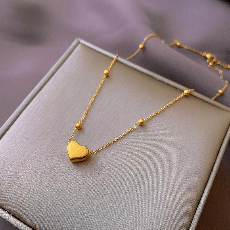 kalung + liontin love titanium