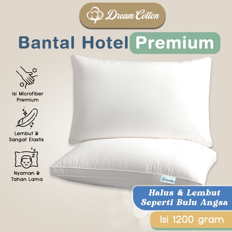 Dreamcotton Bantal Tidur Jumbo Premium, Bantal Hotel Premium, Bantal Kepala Isian Super Flexible Fib