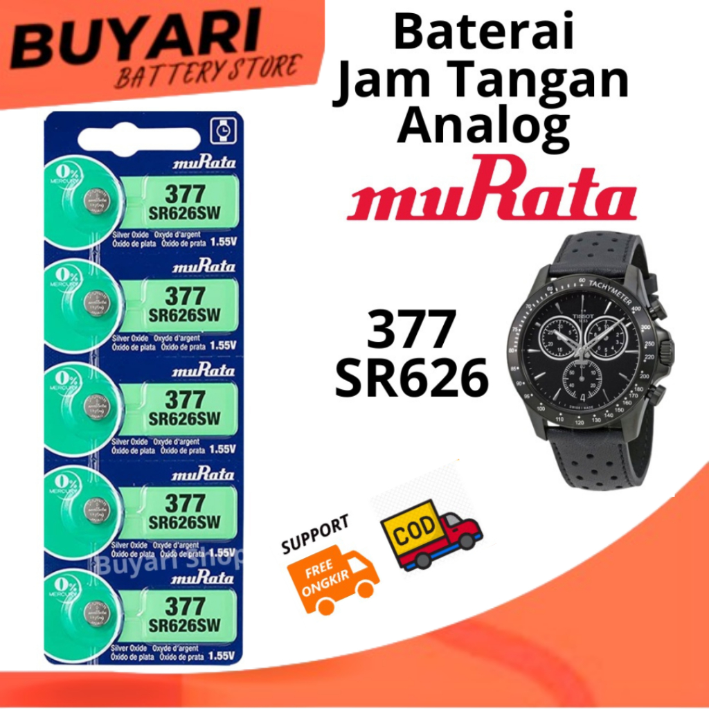 PROMO Baterai Jam Tangan Analog Murata 377 SR626SW Original LR626 626 377A Batre Jam Tangan Kecil 37