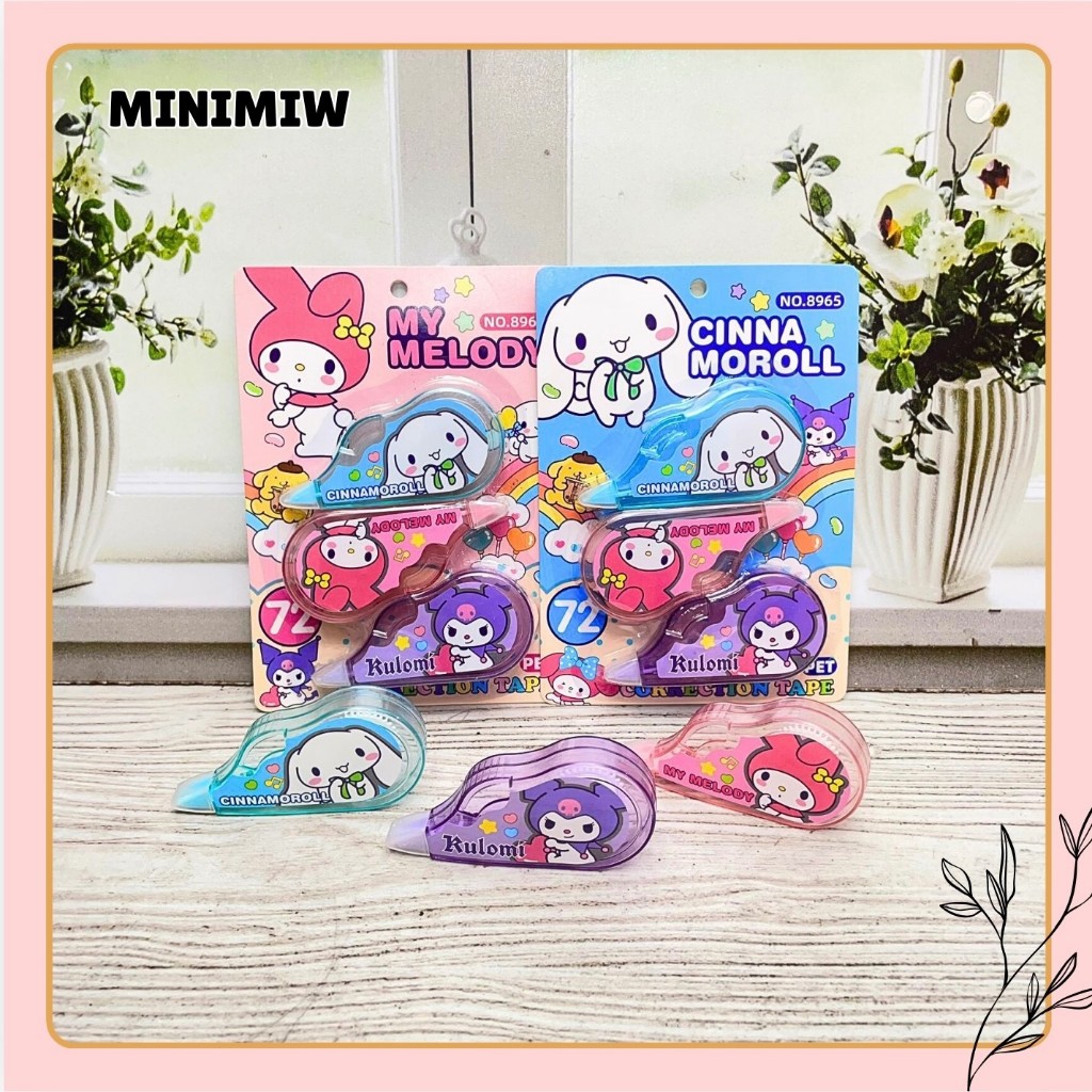 

CORRECTION TAPE SANRIO 3 IN 1 NO.8965 CT-1531 CINNAMOROLL MELODY KUROMI HAPUSAN PEN KERTAS LUCU UNIK ALAT TULIS KANTOR PERLENGKAPAN SEKOLAH MURAH