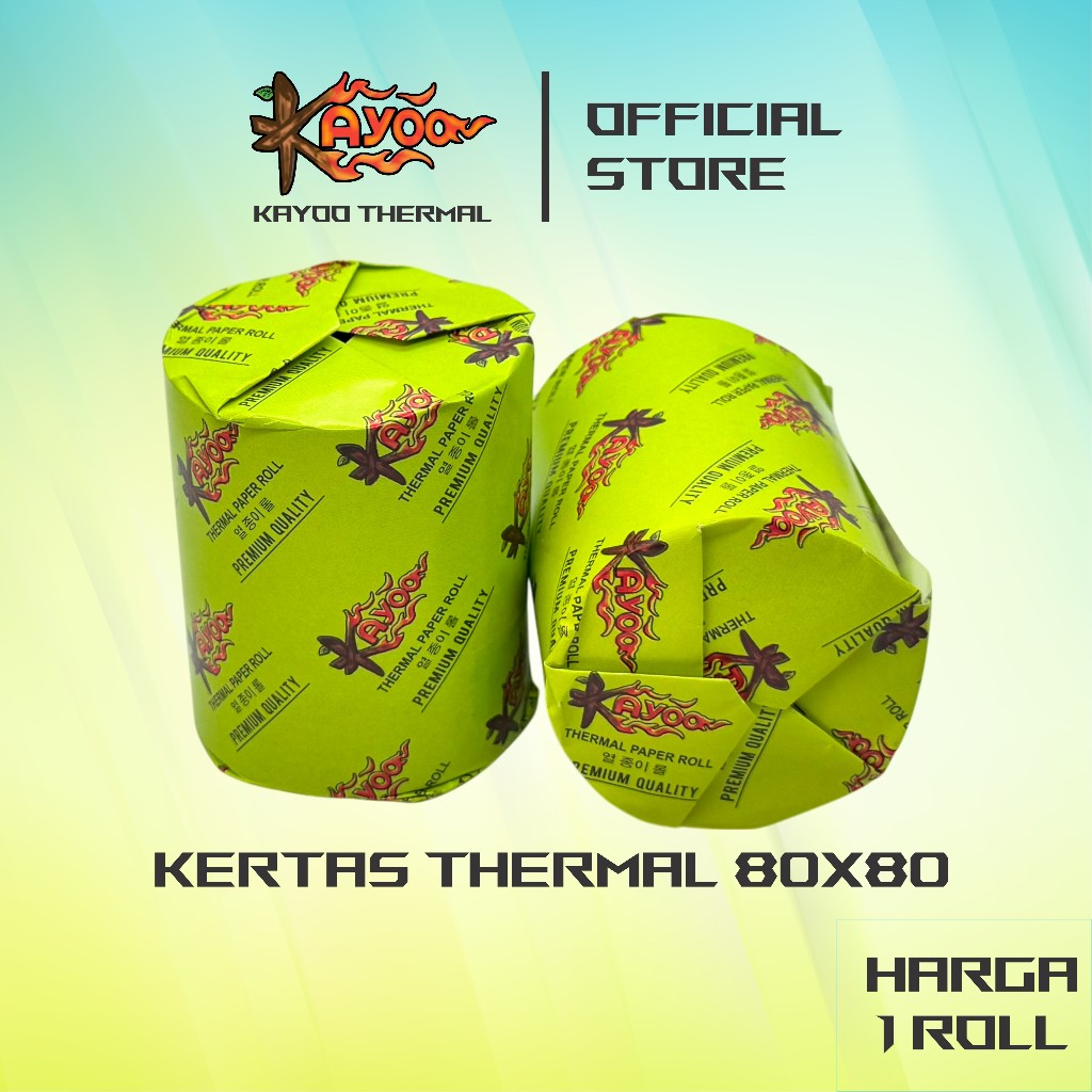 

KAYOO Kertas Struk Thermal Paper Roll 80x80 Termal Printer Thermal Bluetooth 80mm