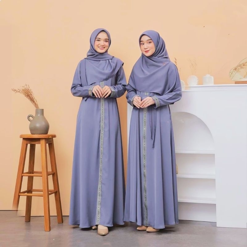Abaya wolfis gamis jubah hitam black Ziper/Gamis Maxi panjang Ful renda arabian Terlaris/Gamis Maxi 