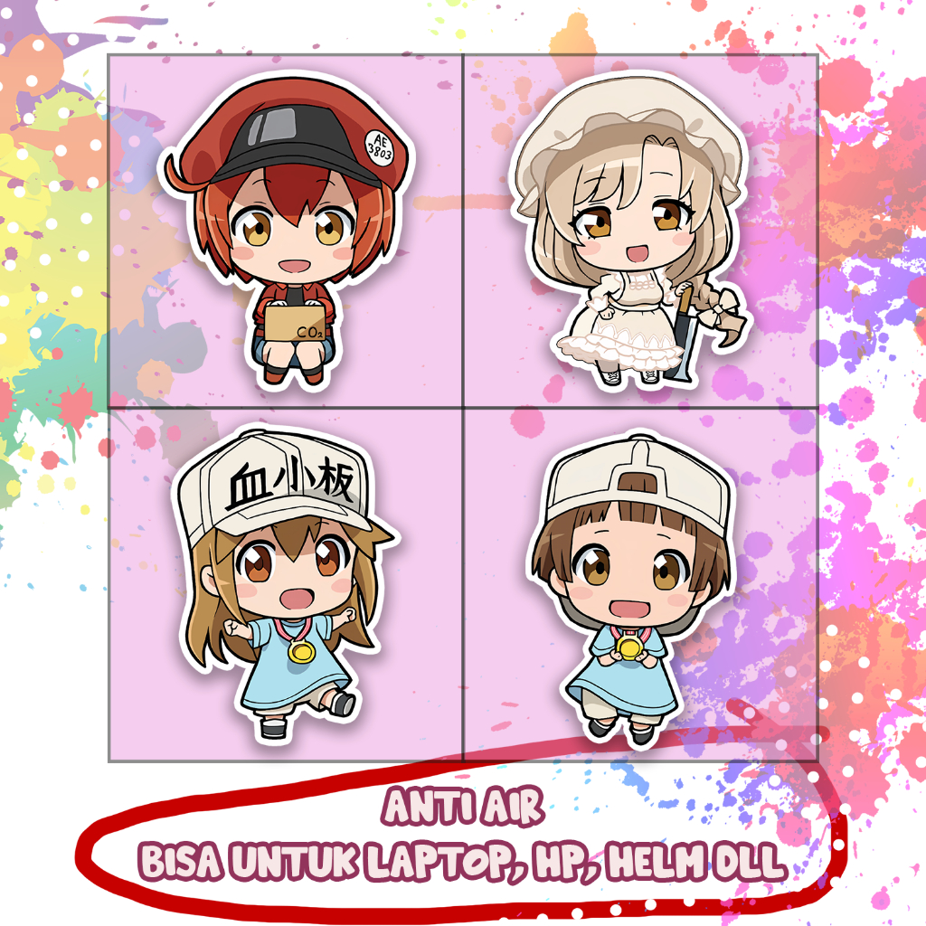 

Stiker Cells At Work Platelet Red Cell White Cell, Sticker Lucu Murah