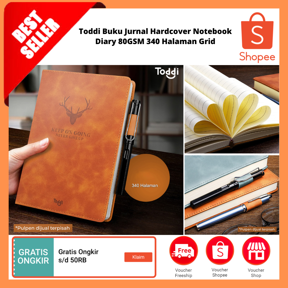 

Buku Jurnal Hardcover Notebook Diary 80GSM 340 Halaman Grid / Buku Catatan Harian Sekolah Kantor