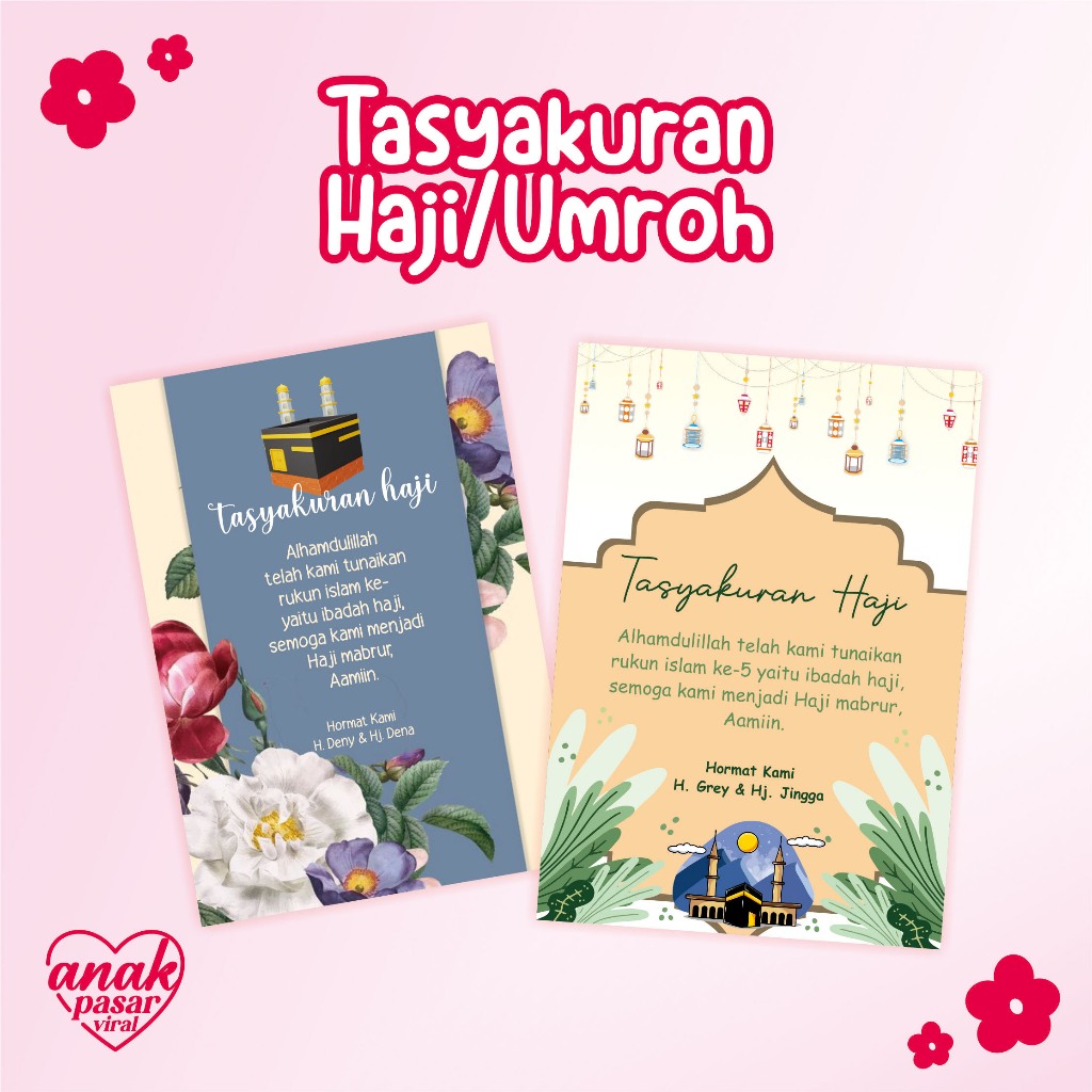

TASYAKURAN HAJI ❤ STIKER UMROH ❤ KARTU HAJI ❤ TAHLIL ❤ PENGAJIAN