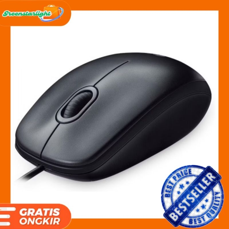 Mouse Logitech M100r Kabel Mouse Wired Optical Laptop Komputer