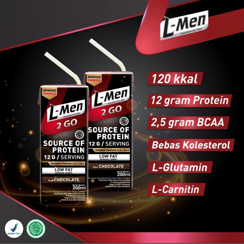 

L-Men Hi Protein 2 Go Chocolate 200ml 24Pcs (1Karton)