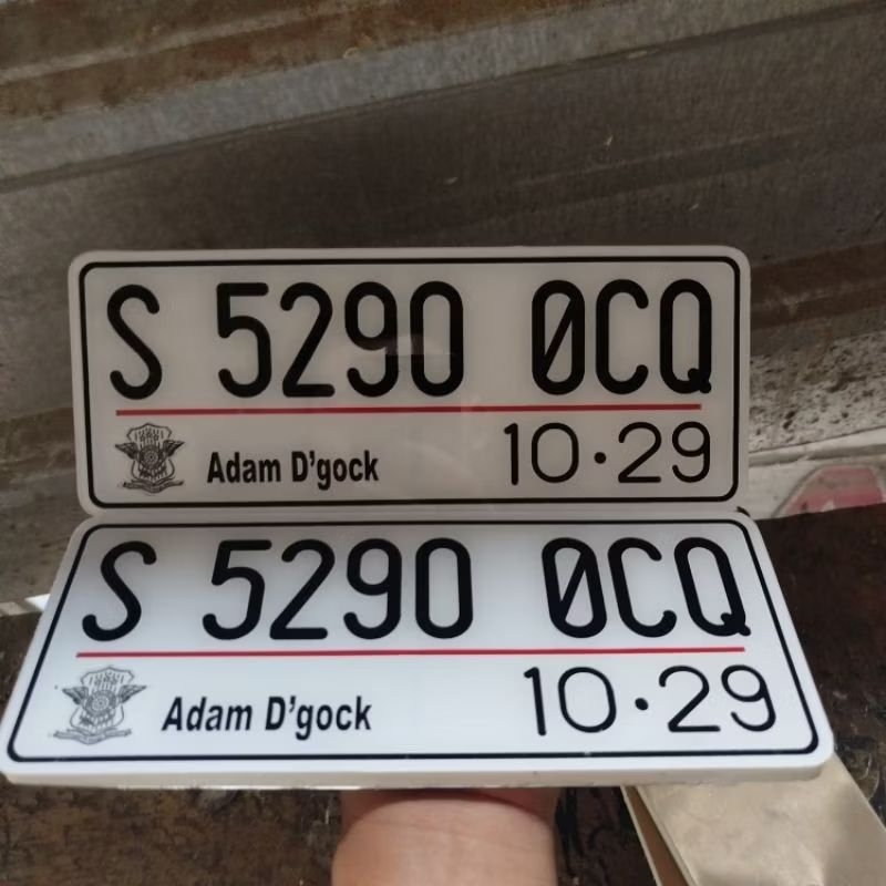 plat motor akrilik/mika