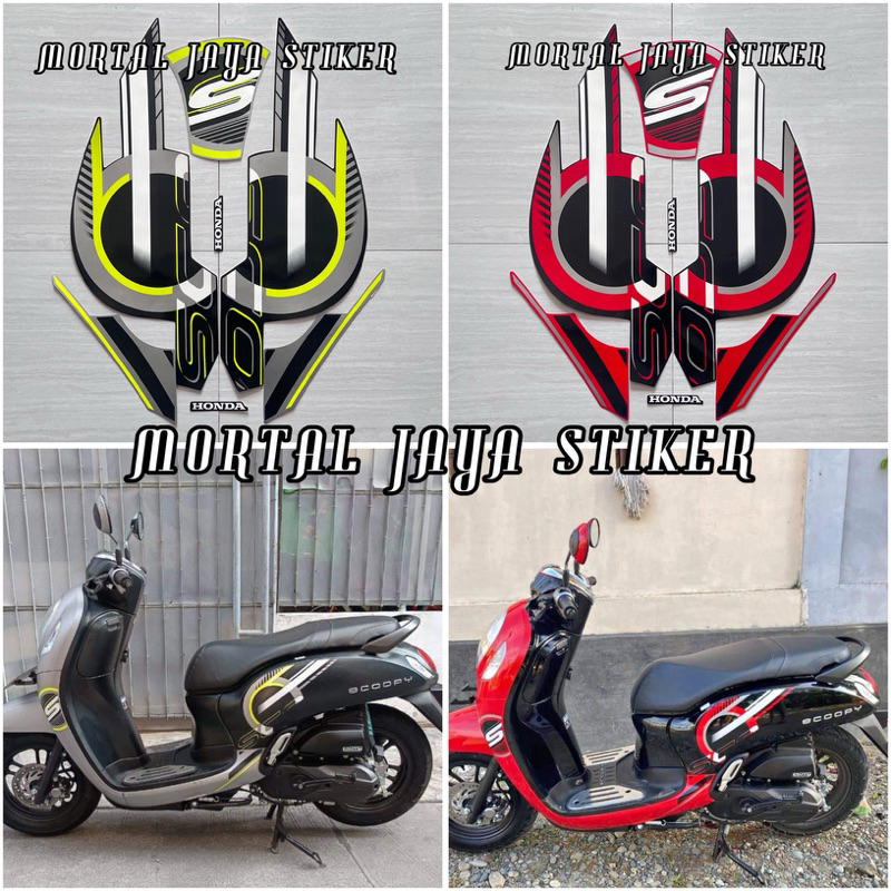 STIKER STRIPING LIS LES BODY MOTOR HONDA SCOOPY SPORTY NEW 2024