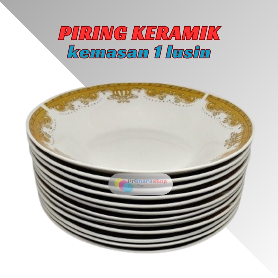 Top Arrival  Piring Keramik 1 Lusin 12 pcs Murah  Piring Makan Keramik Lusinan