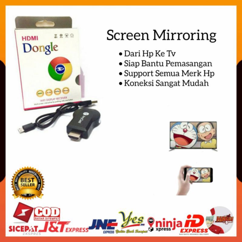 ANYCAST DONGLE WIFI MIRACAST  ALAT PENYAMBUNG LAYAR HP KE TV  SCREEN MIRRNG ANYCASH DONGEL  ALAT HP 