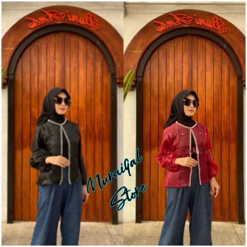 CROP OUTER ORGANZA PREMIUM OUTFIT KONDANGAN OUTER KONDANGAN BAJU PESTA MEDAN
